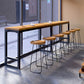 1/7 Pieces Bar Table Set Industrial Style Rectangle Solid Wood Pub Set