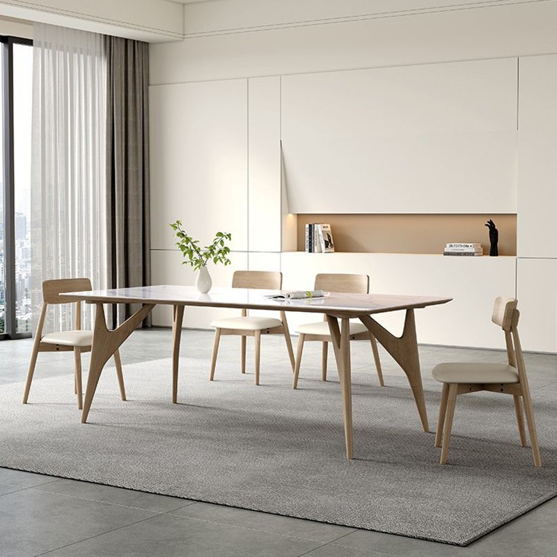 Modern 1/2/5/7 Pieces Dining Chairs Set Stone Rectangle Furniture in White Clearhalo 'Dining Room Sets' 'Dining Tables & Seating' 'dining_room_set' 'furn' 'furn_dining_room_set' 'Furniture' 'Kitchen & Dining Furniture' 1200x1200_1129c2cc-de1a-4d98-a3e8-9b59974921f2