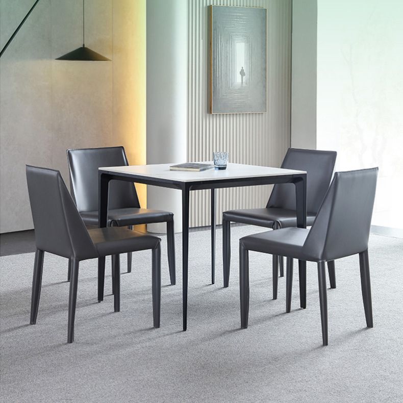 Industrial Style 4 Legs Furniture Stone Square Dining Table for Dining Room Clearhalo 'Dining Tables & Seating' 'Dining Tables' 'dining_table' 'furn' 'furn_dining_table' 'Furniture' 'furniture_dining_table' 'Kitchen & Dining Furniture' 'kitchen' 'kitchen_dining_table' 1200x1200_1129da92-05fa-4a38-a810-8619da7d962d