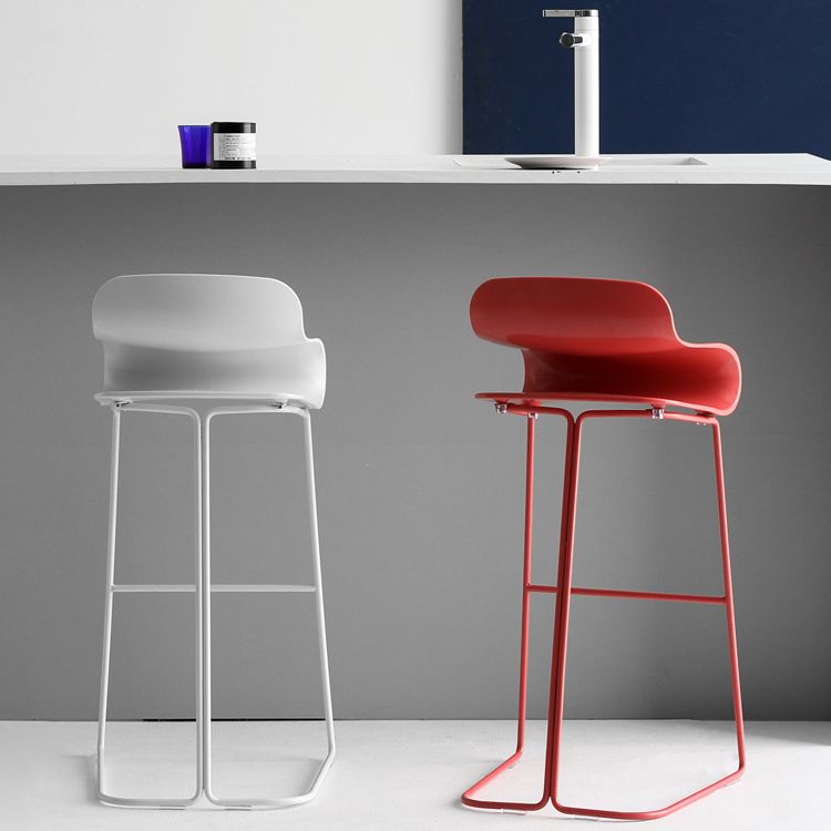 Scandinavian Matte Finish Plastic Barstool Footrest Coffee Shop Stool Clearhalo 'Bar Furniture' 'Bar Stools' 'bar_stools' 'Furniture' 'furniture_bar_stools' 'Kitchen & Dining Furniture' 1200x1200_112a5a2c-466b-427d-a0dc-41fc022a93b3