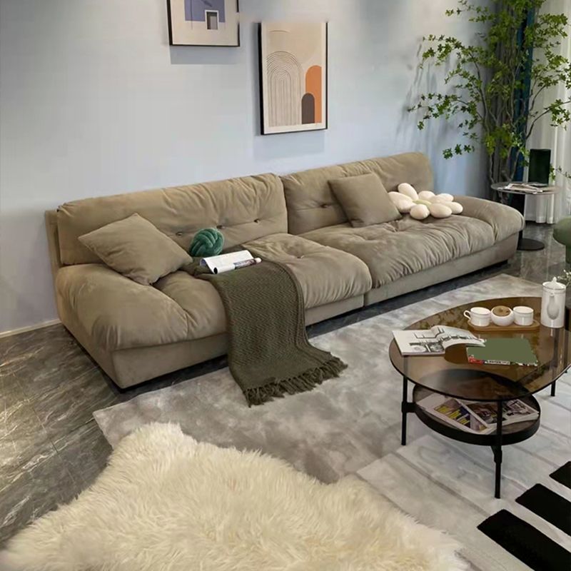 Couchons de remplissage tuftés canapé canapé en cuir en cuir en brun foncé