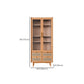 Modern Glass Doors Display Stand Pine Storage Cabinet with Doors for Living Room