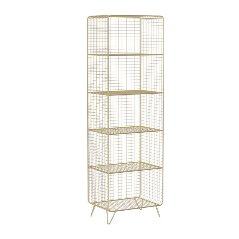 Glam Style Standard Bookshelf Metal Closed Back Shelf Bookcase for Home Use Clearhalo 'Bookcases' 'furn' 'furn_bookcases' 'Furniture' 'furniture_bookcases' 'Office Furniture' 1200x1200_112c2381-07ea-4466-98da-daec030acc24