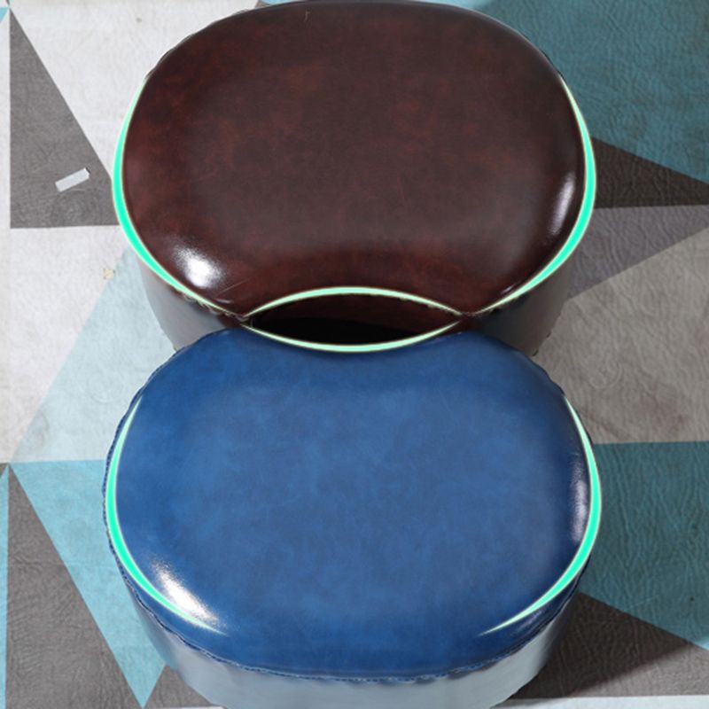 Modern Irregular Leather Ottoman Water Resistant Footstool Ottoman with Nailhead Trim Clearhalo 'furn' 'furn_ottomans_poufs' 'Furniture' 'Living Room Furniture' 'Ottomans & Poufs' 'ottomans_poufs' 1200x1200_112c8a96-7543-469a-9e10-af4ce3d54d0f