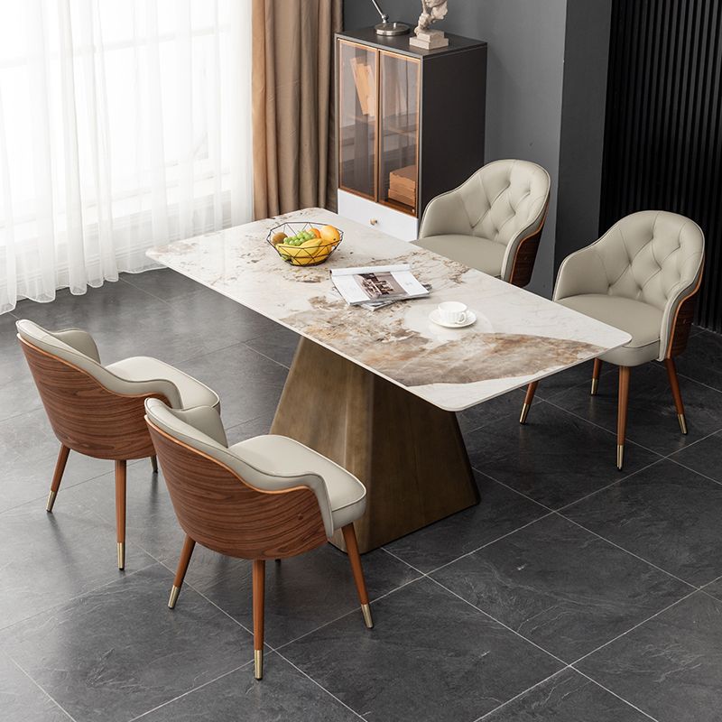 Glam Style Microfiber Leather Dining Chair Solid Back Arm Single Chair Clearhalo ' kitchen&dining_furn' 'Dining Chairs' 'Dining Tables & Seating' 'dining_chair' 'furn' 'furn_dining_chair' 'Furniture' 'furniture_dining_chair' 'Kitchen & Dining Furniture' 'kitchen' 1200x1200_112ce52f-7213-4bb6-b8bd-608aafbf7e44