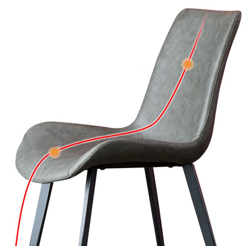Sillas de comedor de cuero industrial sólidos laterales laterales para la cocina