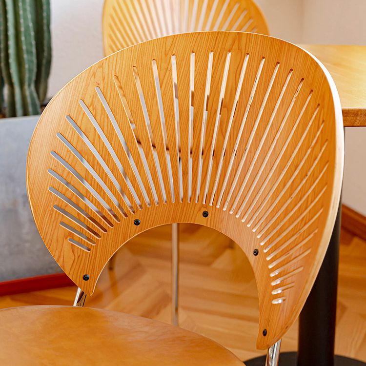 Scandinavian Style Open Back Dining Side Chair with Metal Legs Armless Side Chairs for Home Clearhalo ' kitchen&dining_furn' 'Dining Chairs' 'Dining Tables & Seating' 'dining_chair' 'furn' 'furn_dining_chair' 'Furniture' 'furniture_dining_chair' 'Kitchen & Dining Furniture' 'kitchen' 1200x1200_112d2fe2-67ca-4d3e-bd67-f7d791a73f87