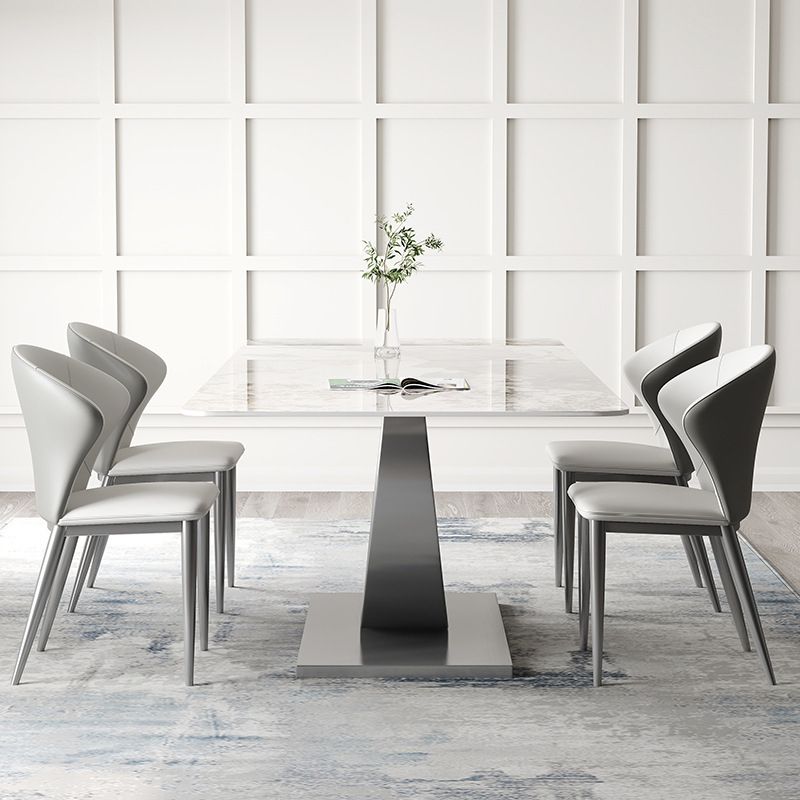 Designer Style Sintered Stone Top Dining Set Rectangle 1/2/3/4/5/7 Pieces Dining Table Set Clearhalo 'Dining Room Sets' 'Dining Tables & Seating' 'dining_room_set' 'furn' 'furn_dining_room_set' 'Furniture' 'Kitchen & Dining Furniture' 1200x1200_112e8fb2-36a0-4af3-b1d7-ea87fdde8283