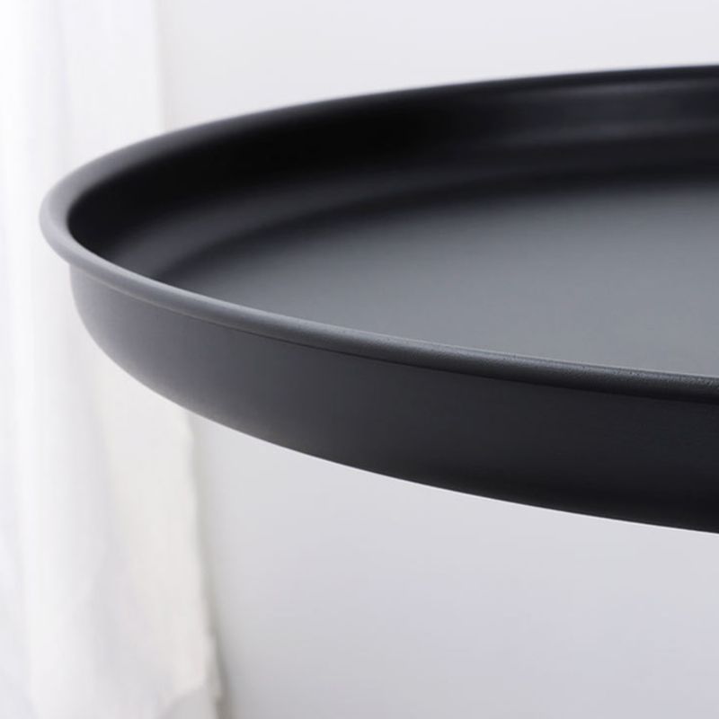 Mid-Century Modern Coffee Table Metal Tray Top Round Single Coffee Table Clearhalo 'Coffee & Accent Tables' 'Coffee Tables' 'coffee_tables' 'furn' 'furn_coffee_tables' 'Furniture' 'Living Room Furniture' 1200x1200_112e9599-df1c-45cc-927e-4e777a38d7f7