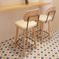 Nordic Style PU Leather Bar-stool Square Seat Counter Bar Stool with Wooden Legs Clearhalo 'Bar Furniture' 'Bar Stools' 'bar_stools' 'furn' 'furn_bar_stools' 'Furniture' 'Kitchen & Dining Furniture' 1200x1200_112eef89-75a8-4dfa-8e98-e23d68d3ab85