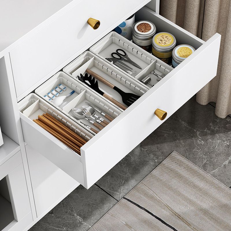 Modern open opslagbuffetstandaard zwart gemanipuleerd houten buffet bijboard met 3-laden