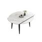 Glam Style Dining Table Stone Top Butterfly Leaf Dining Table