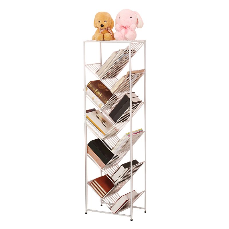 Modern Style Metal Bookcase White Open Bookshelf for Living Room Clearhalo 'Bookcases' 'furn' 'furn_bookcases' 'Furniture' 'Office Furniture' 1200x1200_11305cd4-97c5-4285-ad7e-64b69c5e6e7e