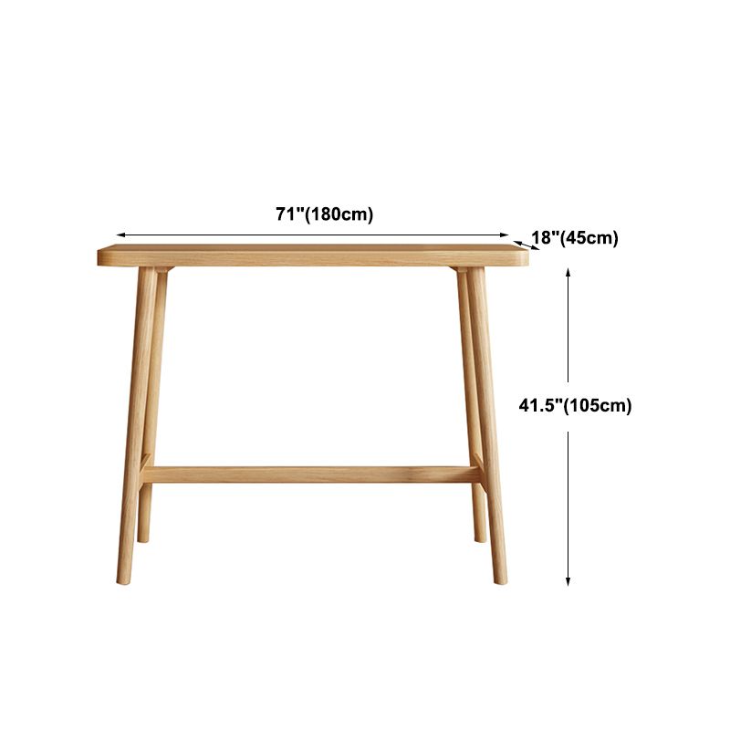 Modern Pine Wood Bar Dining Table Rectangle Indoor Bistro Table with Footrest Clearhalo 'Bar Furniture' 'Bar Tables' 'bar_tables' 'furn' 'furn_bar_tables' 'Furniture' 'furniture_bar_tables' 'Kitchen & Dining Furniture' 1200x1200_1131b4b0-ed2a-408a-a0ca-bc557d9b3e1c