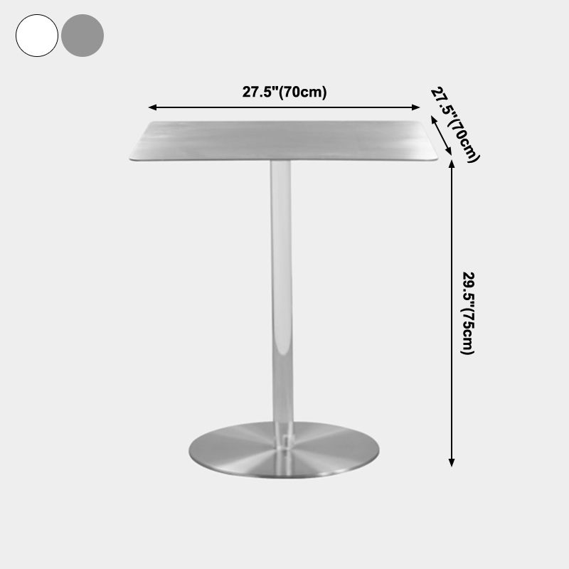 Metal Industrial Dining Table Stainless Steel Top Dining Table with Pedestal Base Clearhalo ' dining_table' 'Dining Tables & Seating' 'Dining Tables' 'furn' 'furn_dining_table' 'Furniture' 'furniture_dining_table' 'Kitchen & Dining Furniture' 'kitchen&dining_furn' 'kitchen' 'kitchen_dining_table' 1200x1200_1131e708-da54-4de0-9aee-48bb3a052fdc