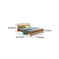 Rubberwood Bed Frame with Rectangular Headboard in Natural Color