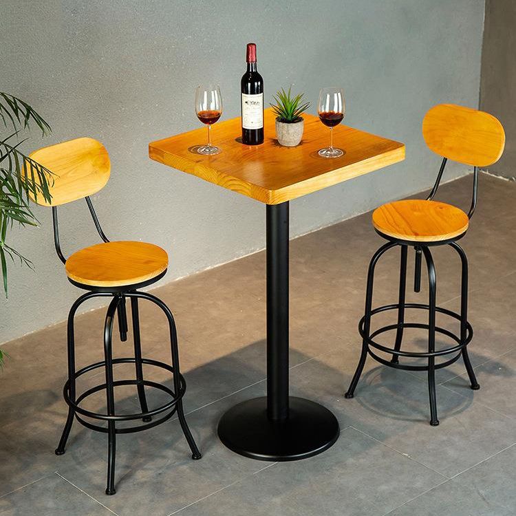 1/2/3 Pieces Industrial Style Round Bar Table Set Solid Wood Bistro Set Clearhalo 'Bar Furniture' 'furn' 'furn_home_bar_bar_sets' 'Furniture' 'Home Bars & Bar Sets' 'home_bar_bar_sets' 'Kitchen & Dining Furniture' 1200x1200_11340463-dce7-4985-88ec-d504b6caa275