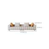 Genuine Leather Scandinavian Sofa Tuxedo Arm Sectional with Bolster Pillows