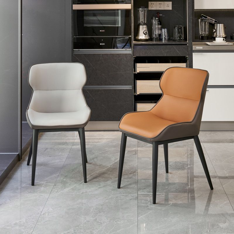 Modern Metal Indoor-Outdoor Chair Dining Room Wingback Parsons Armless Chair Clearhalo ' kitchen&dining_furn' 'Dining Chairs' 'Dining Tables & Seating' 'dining_chair' 'furn' 'furn_dining_chair' 'Furniture' 'furniture_dining_chair' 'Kitchen & Dining Furniture' 'kitchen' 1200x1200_11352a3d-b996-448c-898a-b5a3475739e5