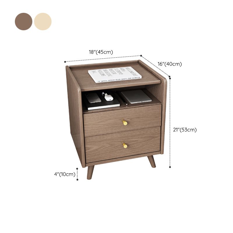2 Drawers Night Table 1 Shelf Solid Wood Nightstand With Legs ,20.9" Tall Clearhalo 'Bedroom Furniture' 'furn' 'furn_night_stand' 'Furniture' 'night_stand' 'Nightstands' 1200x1200_11384d01-3138-4ad0-8b4f-1ee0ca74a938