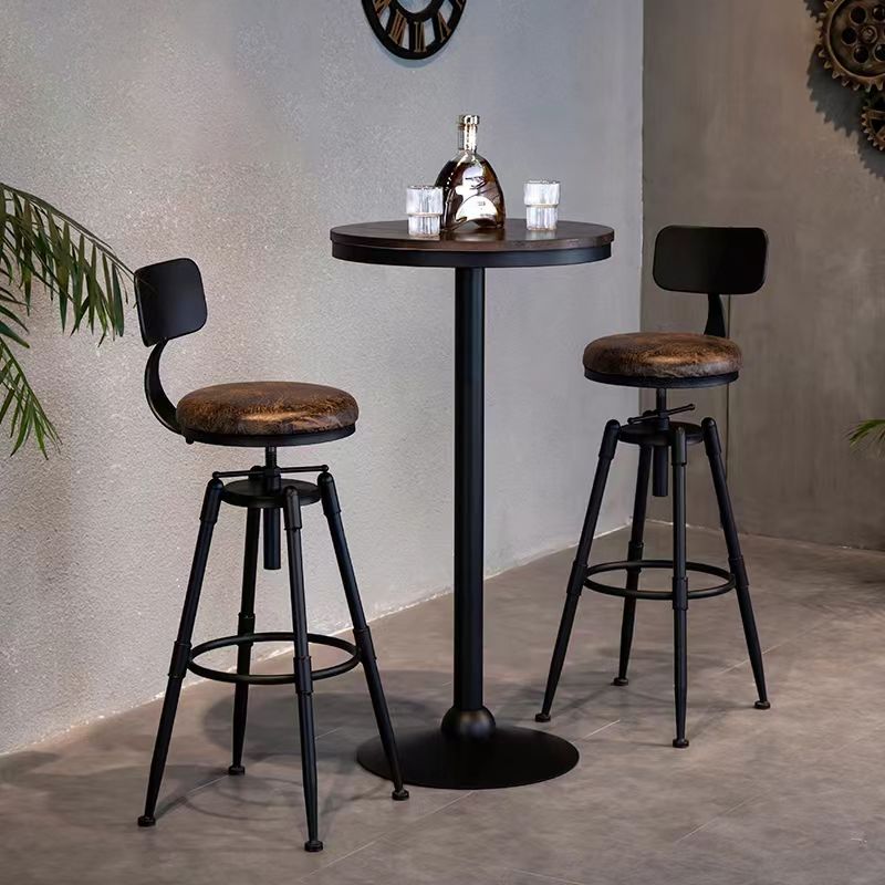 Modern Armless Rotatable Counter Stool Iron Cafe Bar Stool with Seat and Pedal Clearhalo 'Bar Furniture' 'Bar Stools' 'bar_stools' 'furn' 'furn_bar_stools' 'Furniture' 'Kitchen & Dining Furniture' 1200x1200_113b5f77-0da3-4763-b7f2-59f8abd6f143