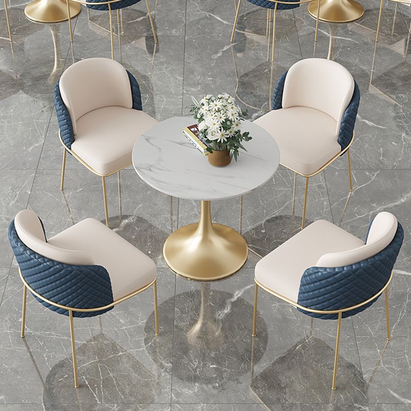 Glam Round Sintered Stone Dining Table Set 1/2/3/4/5 Pieces Dining Set for Home Use Clearhalo 'Dining Room Sets' 'Dining Tables & Seating' 'dining_room_set' 'furn' 'furn_dining_room_set' 'Furniture' 'Kitchen & Dining Furniture' 1200x1200_113c7e41-8111-4780-927a-8a1436ed81f9
