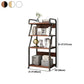 Industrial Etagere Bookshelf Steel Frame Manufactured Wood Shelf with Caster Wheels Clearhalo 'Bookcases' 'Furniture' 'furniture_bookcases' 'kitchen' 'kitchen_bookcases' 'Living Room Furniture' 'Office Furniture' 1200x1200_113d23ae-4db9-432e-9beb-511ffa0fdfb1