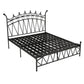 Crown Glam Headboard Bed Open-Frame Metal Bed With Footboard