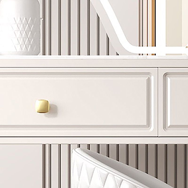 30.7" High 4 Drawers Makeup Vanity Desk Wood and Metal Vanity