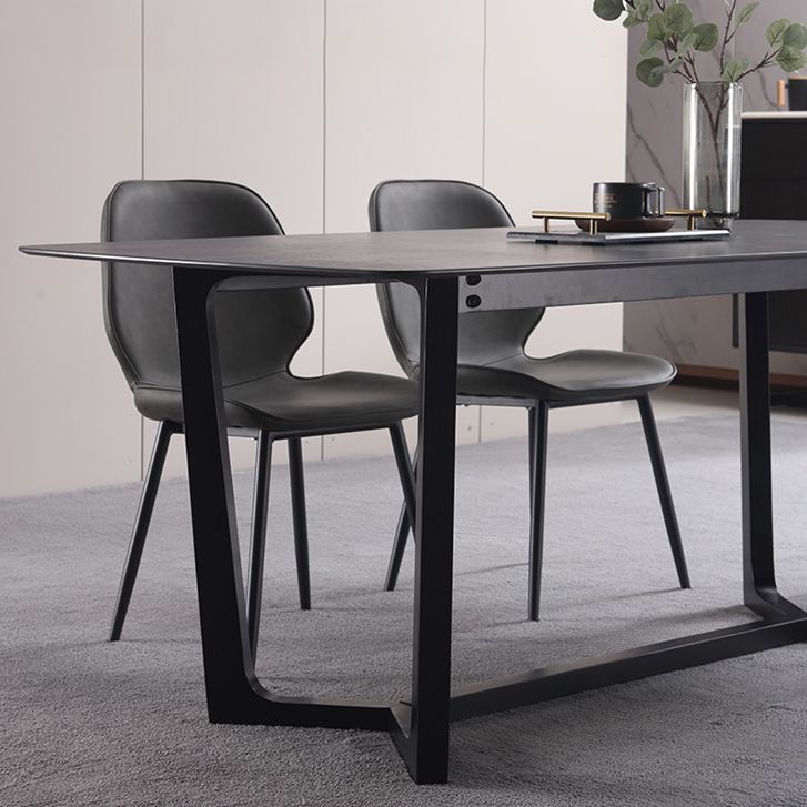Modern 1/2/3/5 Pieces Dinette Set with Black Sintered Stone Top Rectangle Dining Table Set Clearhalo 'Dining Room Sets' 'Dining Tables & Seating' 'dining_room_set' 'furn' 'furn_dining_room_set' 'Furniture' 'furniture_dining_room_set' 'Kitchen & Dining Furniture' 1200x1200_11402c7c-a02e-4034-99b5-0c9b15cb543b