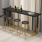 Industrial 1/2/3/5 Pieces Bar Table Set Rectangle Wood Bar Table with Metal Stools