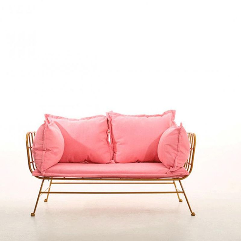 Golden Frame Velvet Loveet con braccio top per cuscino per appartamento