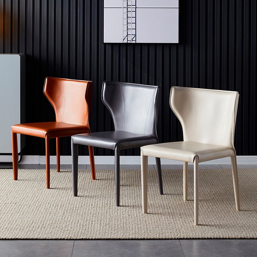 Designer Style Restaurant Saddle Leather Side Chair Matte Finish Parsons Dining Chair Clearhalo ' kitchen&dining_furn' 'Dining Chairs' 'Dining Tables & Seating' 'dining_chair' 'furn' 'furn_dining_chair' 'Furniture' 'furniture_dining_chair' 'Kitchen & Dining Furniture' 'kitchen' 1200x1200_11431021-6cc8-4b38-8399-dd36af5c5655