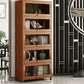 Closed Back Bamboo Bookcase Standard Modern Bookshelf with Cabinets