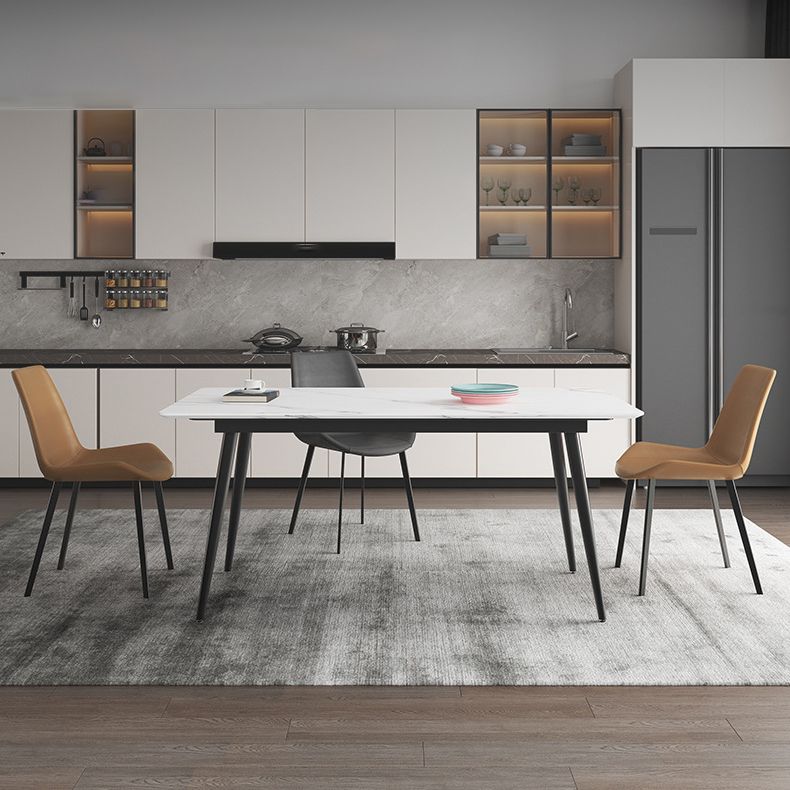 Minimalist Dining Table Set with Sintered Stone Dining Table and Upholstered Chairs Clearhalo 'Dining Room Sets' 'Dining Tables & Seating' 'dining_room_set' 'furn' 'furn_dining_room_set' 'Furniture' 'furniture_dining_room_set' 'Kitchen & Dining Furniture' 'kitchen&dining_furn' 'kitchen' 1200x1200_114418a6-dbe6-4cca-8e39-fbea3edb1df7