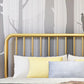 Contemporary Minimalist Bed with Open Frame Headboard Metal Bed Frame