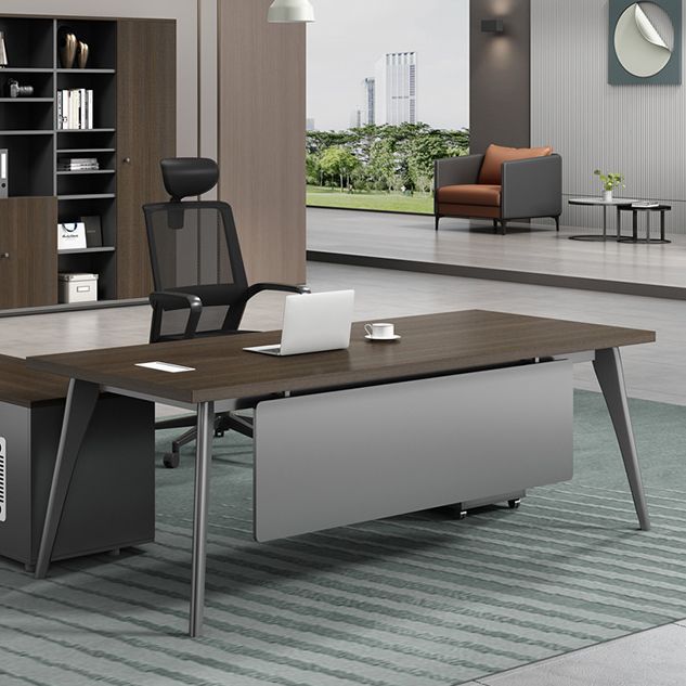 Contemporary Office Desk Black Cable Management Writing Desk Clearhalo 'furn' 'furn_office_desk' 'Furniture' 'Office Desks' 'Office Furniture' 'office_desk' 1200x1200_1144882a-3ba1-48e5-86f8-edddac0e1c08