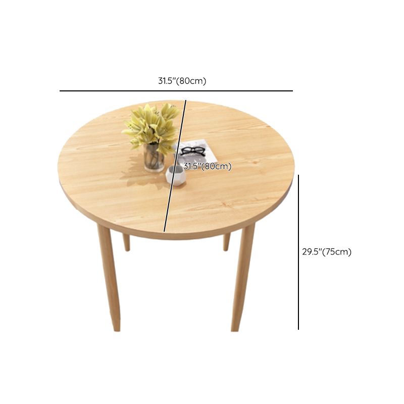 Natural Finish Round Dining Table Modern Dinette Table with 4 Legs Clearhalo 'Dining Tables & Seating' 'Dining Tables' 'dining_table' 'furn' 'furn_dining_table' 'Furniture' 'Kitchen & Dining Furniture' 1200x1200_11459ebe-a195-4a53-8393-03e3c718a425