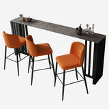 Contemporary Rectangle Bar Table Sintered Stone Dining Table for Kitchen Clearhalo 'Bar Furniture' 'Bar Tables' 'bar_tables' 'furn' 'furn_bar_tables' 'Furniture' 'furniture_bar_tables' 'Kitchen & Dining Furniture' 1200x1200_11466d79-653e-4a91-bb4d-f7a106273c04
