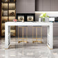 Glam Wood Bar Dining Table with White Stone Top Rectangle Indoor Bistro Table Clearhalo 'Bar Furniture' 'Bar Tables' 'bar_tables' 'furn' 'furn_bar_tables' 'Furniture' 'furniture_bar_tables' 'Kitchen & Dining Furniture' 1200x1200_114685ee-946c-4a3f-8940-f18fb1d07af7