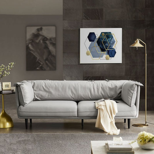 Moderne Kunstlederstandard -Sofa -Tuxedo -Armsofa für Wohnzimmer