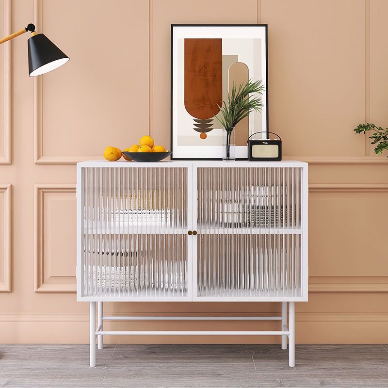 Modern Metal China Cabinet Glass Doors Storage Cabinet for Dining Room Clearhalo 'Display & China Cabinets' 'display_china_cabinets' 'furn' 'furn_display_china_cabinets' 'Furniture' 'Kitchen & Dining Furniture' 1200x1200_1147822c-49ae-46c7-8305-ac9859d0bf90