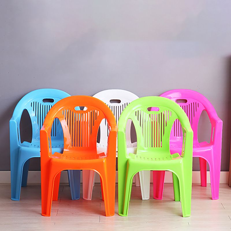 Contemporary Style Plastic Dining Arm Chairs Slat Back Stacking Side Chairs Clearhalo ' kitchen&dining_furn' 'Dining Chairs' 'Dining Tables & Seating' 'dining_chair' 'furn' 'furn_dining_chair' 'Furniture' 'furniture_dining_chair' 'Kitchen & Dining Furniture' 'kitchen' 1200x1200_114962fd-b6aa-4779-bcef-69b2c23d8823