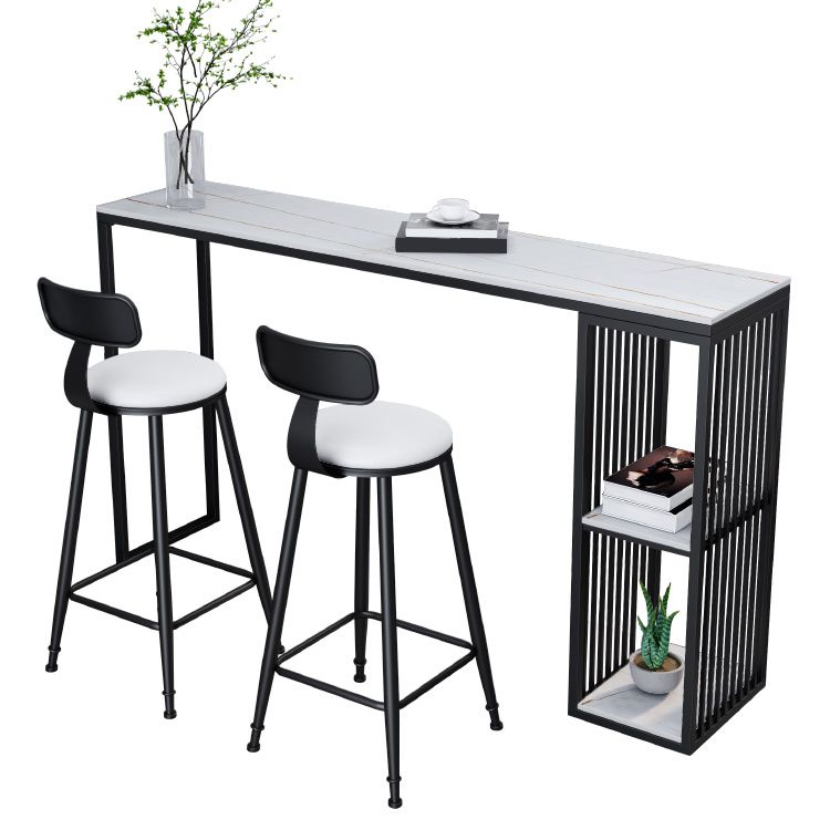 Modern 1/3 Pieces Bar Table Set Rectangle Stone Table with High Stools Clearhalo 'Bar Furniture' 'furn' 'furn_home_bar_bar_sets' 'Furniture' 'Home Bars & Bar Sets' 'home_bar_bar_sets' 'Kitchen & Dining Furniture' 1200x1200_114b6eeb-c7f1-47de-8609-210b741858fa