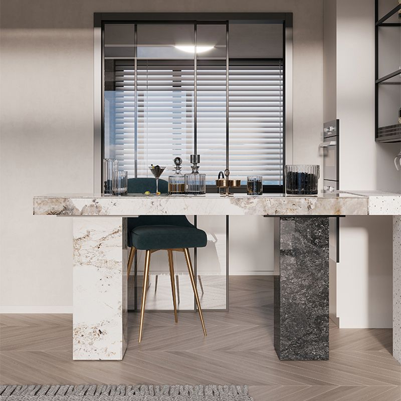 Tavolo da pranzo in pietra rettangolo di rettangolo moderno tavolo da pranzo per soggiorno