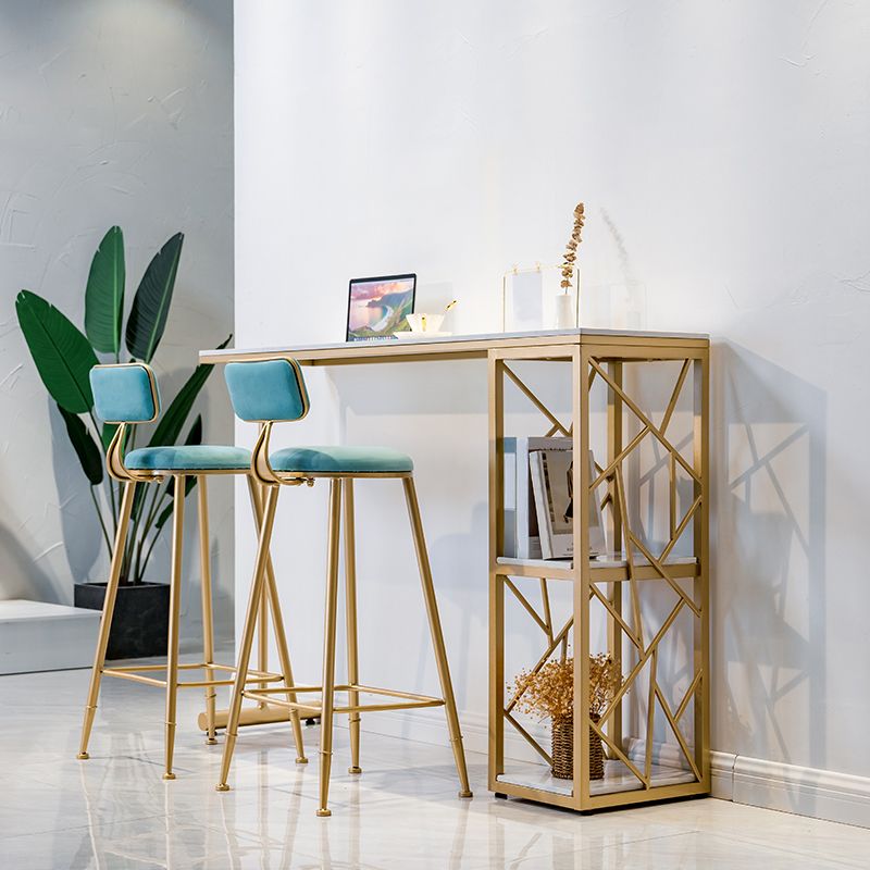 Modern Stone Double Pedestal Cocktail Bar Table Rectangle Storage Bistro Bar Desk Clearhalo 'Bar Furniture' 'Bar Tables' 'bar_tables' 'furn' 'furn_bar_tables' 'Furniture' 'furniture_bar_tables' 'Kitchen & Dining Furniture' 'kitchen&dining_furn' 'kitchen' 1200x1200_1152705f-57b7-4cbf-85d3-d67caf53e647