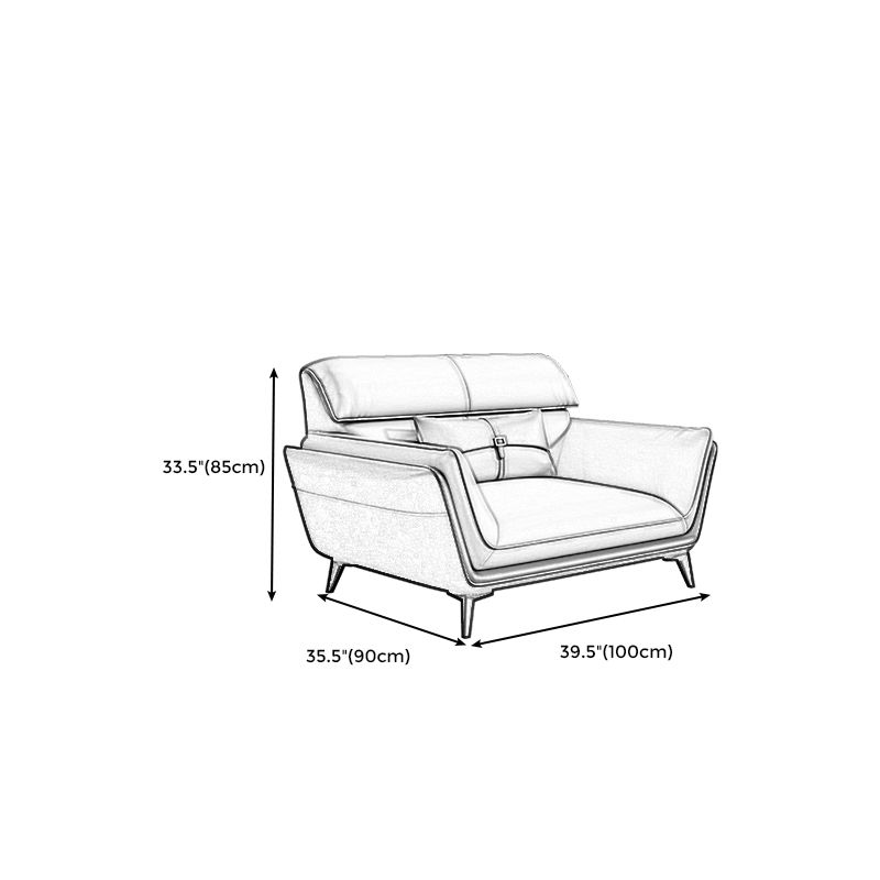 33.46" H Flared Arm Modern Sofa with Sewn Pillow Back Metal Legs Sofa Clearhalo 'furn' 'furn_sofas' 'Furniture' 'furniture_sofas' 'Living Room Furniture' 'Sofa' 'sofas' 1200x1200_11559b0e-bb9c-478f-ae1e-de63e33331dc