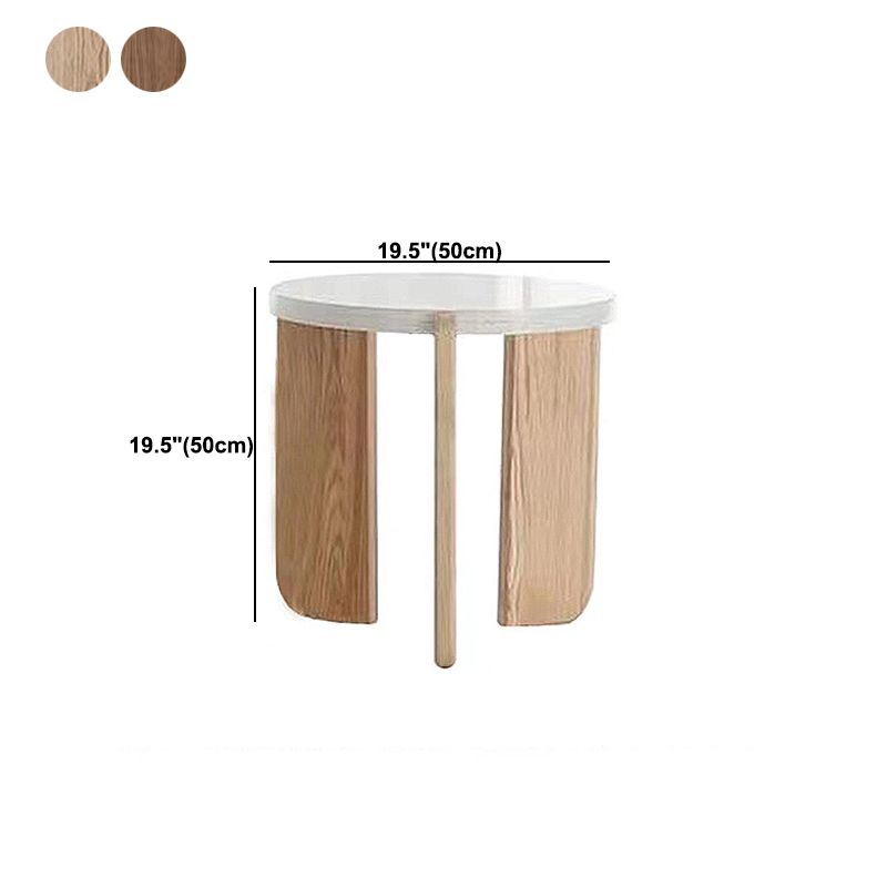 Einzel-Couchtisch mit 3 Beinen, moderner Cocktailtisch aus Holz in Beige/Braun