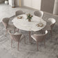 Simple Sintered Stone Extendable Table White Round Shape Dining Table for Kitchen Clearhalo ' dining_table' 'Dining Tables & Seating' 'Dining Tables' 'furn' 'furn_dining_table' 'Furniture' 'furniture_dining_table' 'Kitchen & Dining Furniture' 'kitchen&dining_furn' 'kitchen' 'kitchen_dining_table' 1200x1200_115a2d80-f80e-4706-a078-c8d6521dbdd4