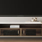 Wooden TV Stand Console Brown Modern Style TV Cabinet with Doors